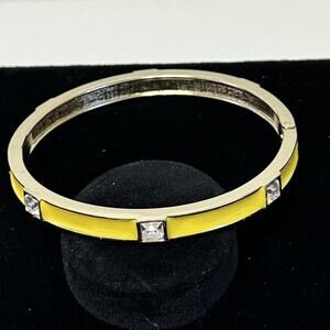 Sequin Nordstrom Yellow Thin Gold Tone Enamel Hinge Bangle $25 NWOT #72